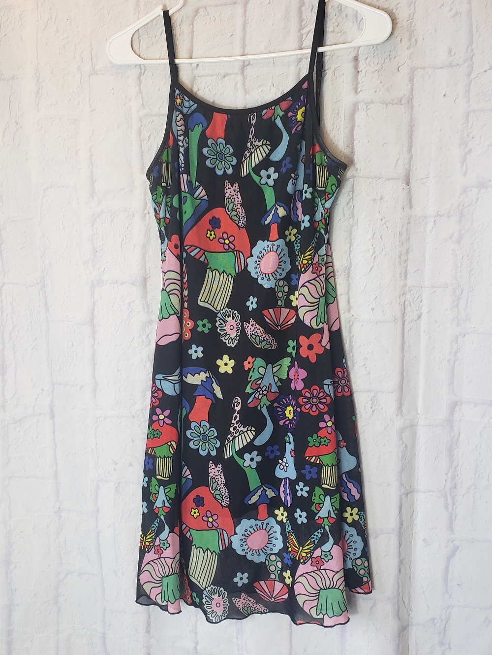 ROMWE Mushroom Print Spaghetti Strap Mini Dress 6